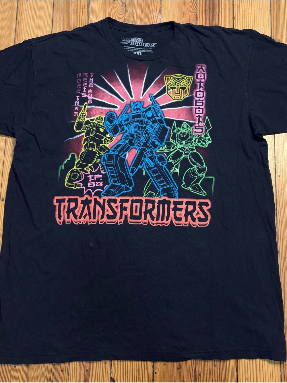 Transformers Graphic Tee - Black with Neon Print